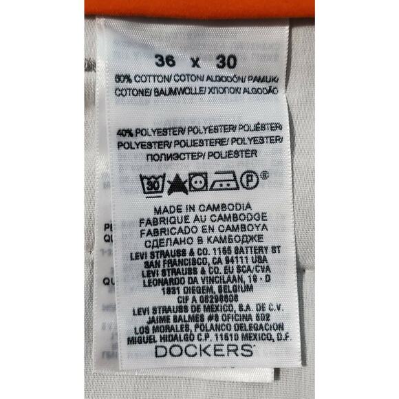 New Men's Dockers Easy Khaki Straight Fit D2 Flat Front Pants Gray 36x29.5* NWT - Picture 8 of 8